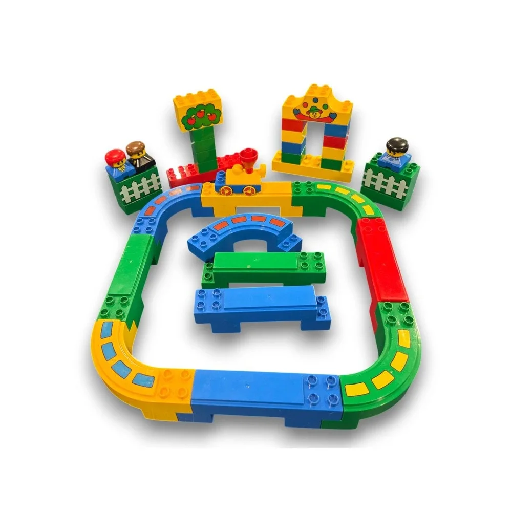 Vintage Lego Duplo Set Circus Freeway Monorail Train Track Figures